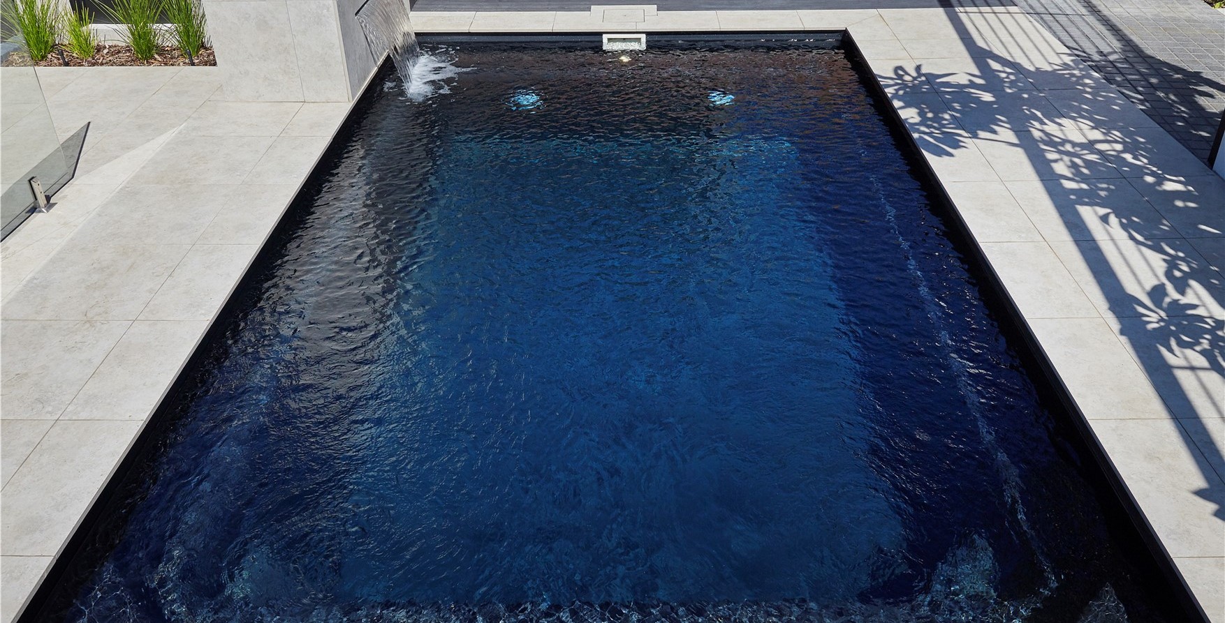 Midnight fibreglass pool interior colour