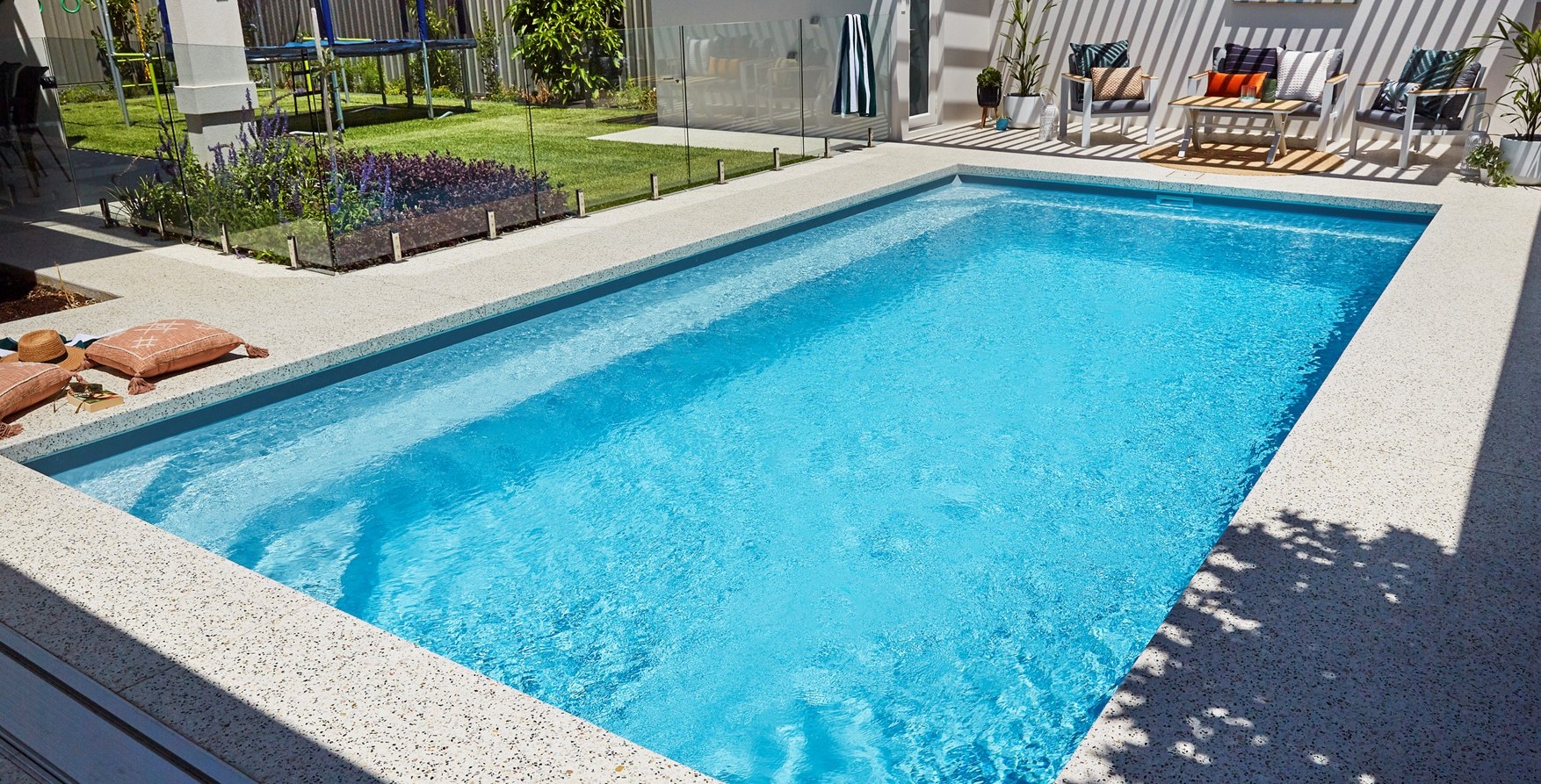 Silver Shimmer fibreglass pool interior colour